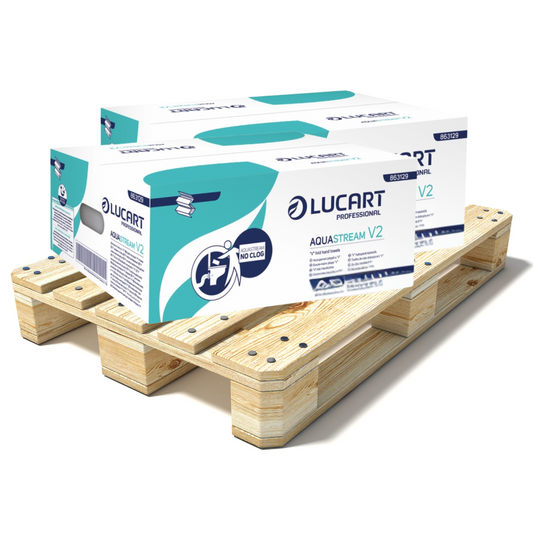 Pallet Lucart AquaStream V-Fold Hand Towel 2ply 210x210mm 3400/sh (40 cases) 863129