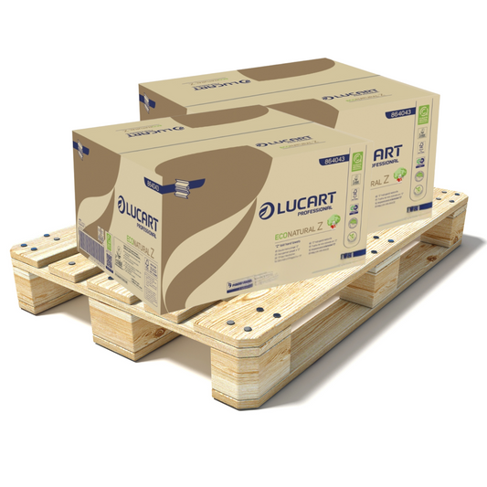 Pallet Lucart Econatural Z-Fold Hand Towel 2ply 225x240mm 3000/sh (60 cases) 864043B