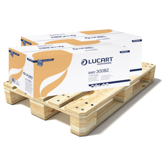 Pallet Lucart Blue Recycled Z-Fold Hand Towel 1ply 240x220mm 3000/sh (90 cases) 864084E