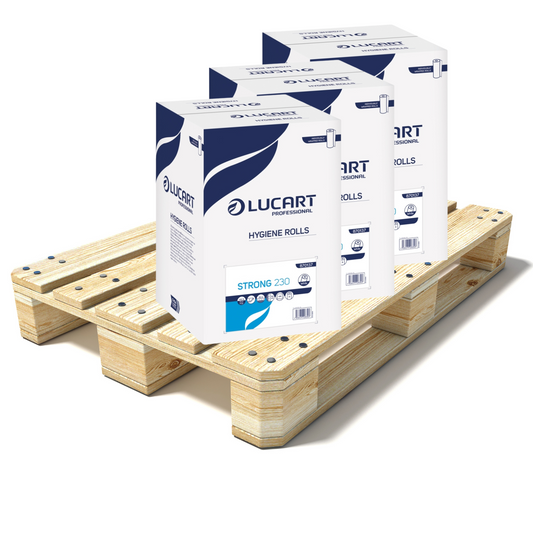 Pallet Lucart White Flat Pure Hygiene Roll 2ply 50m x 500mm 9/case (36 cases) 870137