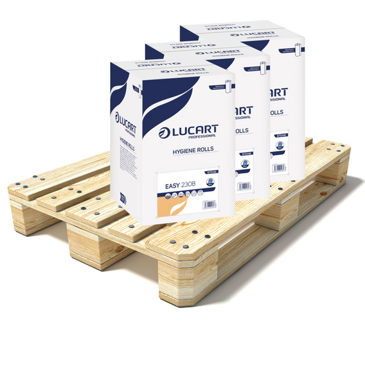 Pallet Lucart Blue Flat Recycled Hygiene Roll 2ply 50m x 500mm 9/case (36 cases) 870148