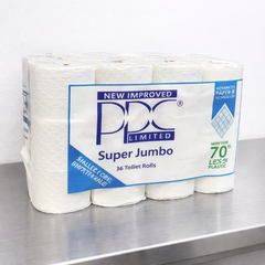 PPC Super Jumbo 2ply Pure Tissue Toilet Rolls - 36 rolls (PPCSJ36)