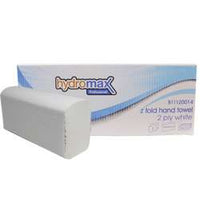 Hydromax White Z-fold 2ply Hand Towel 3000/case