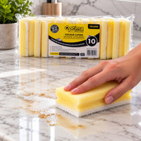 Yellow Non-Abrasive Easy-grip Sponge Scourers (pack of 10)