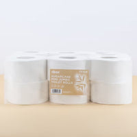 Tiboo Sugarcane Mini Jumbo 2 Ply Toilet Rolls 12x150m