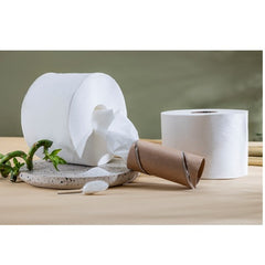 Tiboo Sugarcane Centrefeed Mini Toilet Roll 110m x 12 rolls