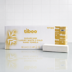 Tiboo White C-fold 2ply Hand Towel 2400/case (TF189)