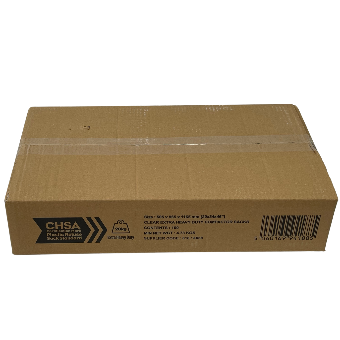 Clear Heavy 20kg Compactor Sacks (pk100)