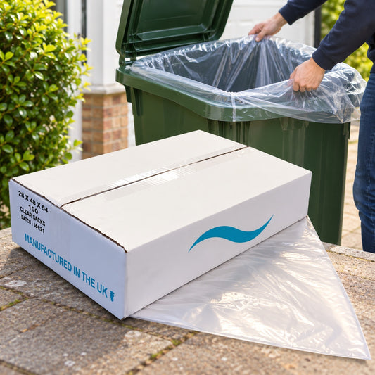 Clear Standard Wheelie Bin Liners (pk100)
