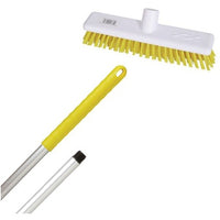 Abbey 9" Deck Scrub - Yellow (complete with handle)