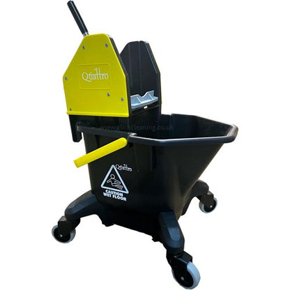 Quattro TC20-R Recycled Plastic Kentucky Bucket & Wringer - Yellow/Black