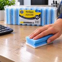 Blue Non-Abrasive Easy-grip Sponge Scourers (pack of 10)