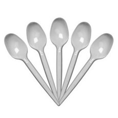 Plastic White Disposable Tea Spoons