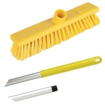 Abbey 12" Washable Soft Broom - Yellow (complete with handle)