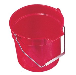 Red Round 10 litre Bucket with large pouring lip