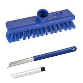 Abbey 9" Deck Scrub - Blue (complete with handle)