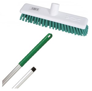 Abbey 9" Deck Scrub - Green (complete with handle)