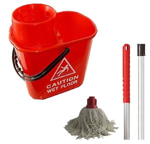 Red Professional Bucket and PY Mop