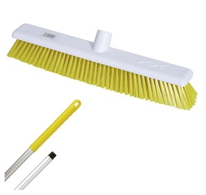 Abbey 18" Stiff Broom - Yellow (complete with handle)