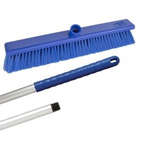 Abbey Washable 45cm Soft Broom - Blue (complete with handle)
