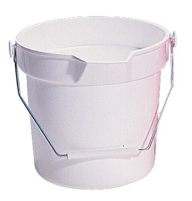 White Round 10 litre Bucket with large pouring lip
