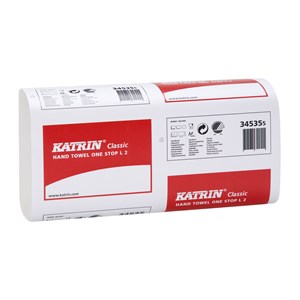 Katrin 345355 Classic One Stop 2ply White Hand Towels (21x110)