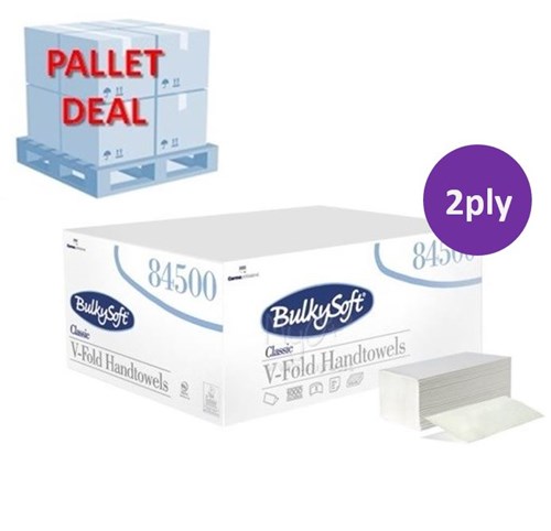 PALLET Bulky Soft 84500 Classic 2ply V-fold Hand Towel (35 cases)
