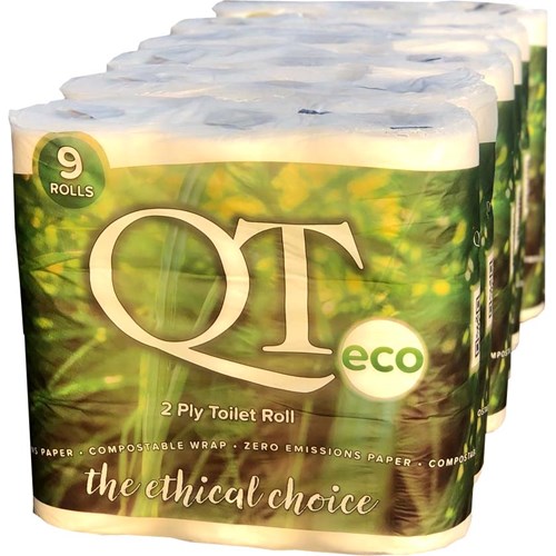 QT Eco 2ply Toilet Roll with a compostable wrapper (54 rolls) QTE2P