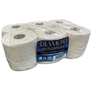Diamond Pure White Centrefeed 166mm x 55m (pack of 6)