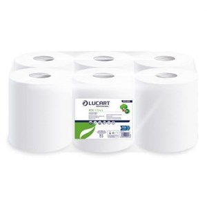 Lucart White 2ply Embossed Centrefeed 166mm x 80m (Pack of 6) 852485 