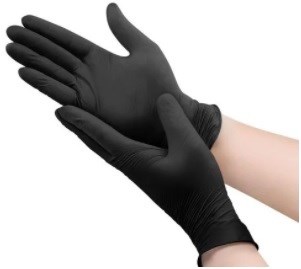 Black Nitrile Powder Free Gloves (Box of 100)