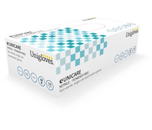 Unicare Blue Nitrile Powder Free Gloves (Box of 100)