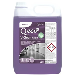 Q-eco V-Clean Rapid - Virucidal Concentrated Disinfectant 5litre (QEVCR5L)
