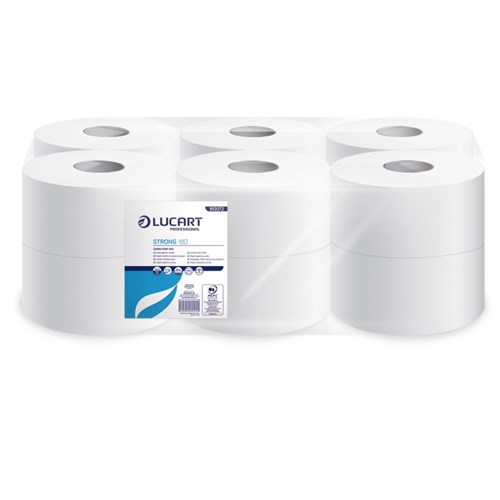 Mini Jumbo Pure Tissue Toilet Roll 2.25" Core 200m (12 rolls)