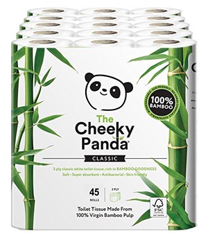 Cheeky Panda Bamboo 3ply Toilet Rolls 200sh (45 rolls)